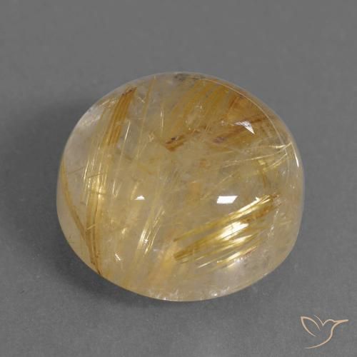 Quartzo Rutilo Castanho Dourado Muito Claro Natural 10.19ct, Redondo, Transparente