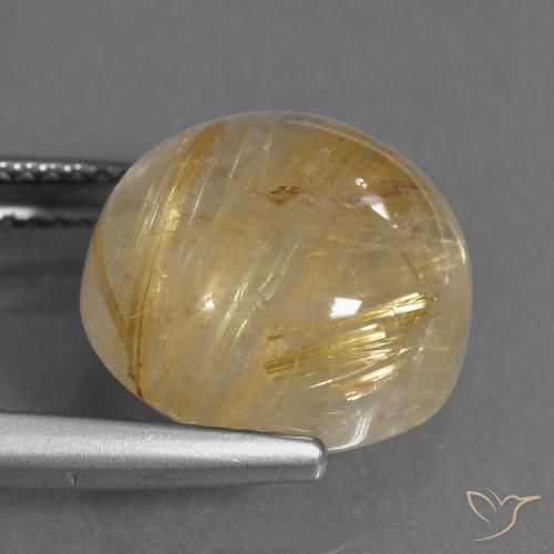 Quartzo Rutilo Castanho Dourado Muito Claro Natural 10.19ct, Redondo, Transparente