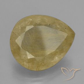 Quartzo Rutilo Luz amarela Natural 18.19ct, Formato de pêra, Transparente