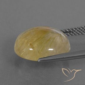 Quartzo Rutilo Castanho Dourado Muito Claro Natural 7.25ct, Redondo, Transparente