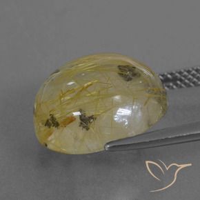 Quartzo Rutilo Castanho Dourado Muito Claro Natural 8.90ct, Redondo, Transparente
