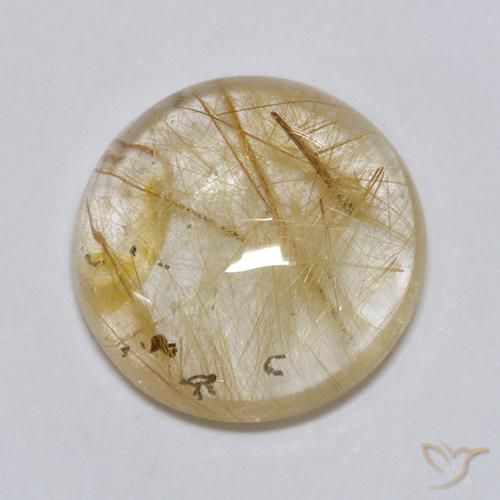 Quartzo Rutilo Castanho Dourado Muito Claro Natural 7.49ct, Redondo, Transparente