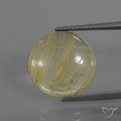 5.50ct Natural Amarelo claro Quartzo Rutilo, Redondo, Transparente