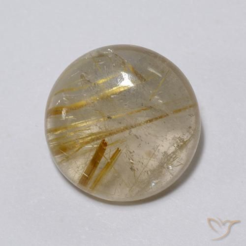 6.24ct Natural Castanho Dourado Muito Claro Quartzo Rutilo, Redondo, Transparente