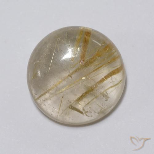 Quartzo Rutilo Castanho Dourado Muito Claro Natural 6.24ct, Redondo, Transparente