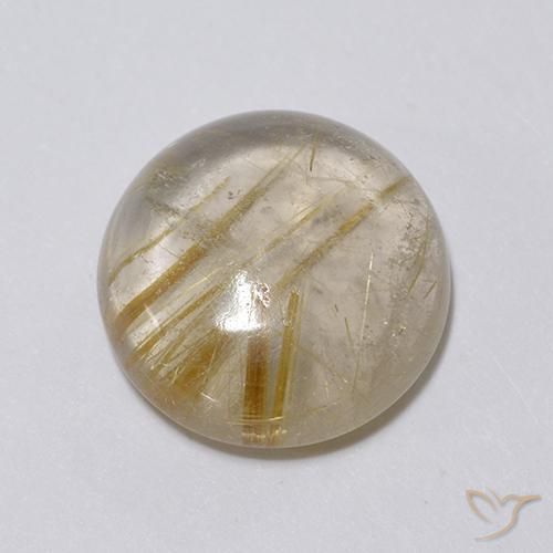 Quartzo Rutilo Castanho Dourado Muito Claro Natural 6.24ct, Redondo, Transparente