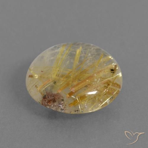 Quartzo Rutilo Castanho Dourado Muito Claro Natural 6.12ct, Redondo, Transparente