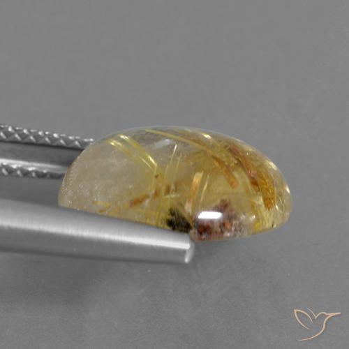 Quartzo Rutilo Castanho Dourado Muito Claro Natural 6.12ct, Redondo, Transparente