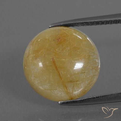 6.33ct Natural Amarelo dourado Quartzo Rutilo, Redondo, Translúcido