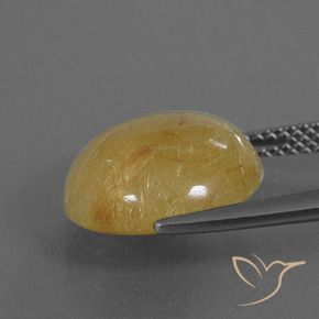 Quartzo Rutilo Amarelo dourado Natural 6.33ct, Redondo, Translúcido