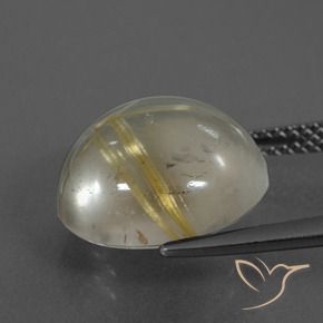 Quartzo Rutilo Castanho Dourado Muito Claro Natural 8.60ct, Redondo, Transparente