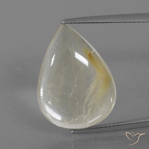 15.49ct Natural Amarelo Toscana Quartzo Rutilo, Formato de pêra, Transparente
