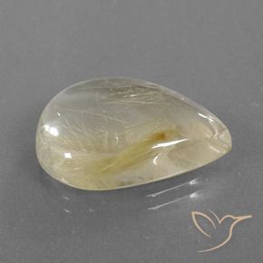 Quartzo Rutilo Amarelo Toscana Natural 15.49ct, Formato de pêra, Transparente