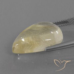 Quartzo Rutilo Amarelo Toscana Natural 15.49ct, Formato de pêra, Transparente