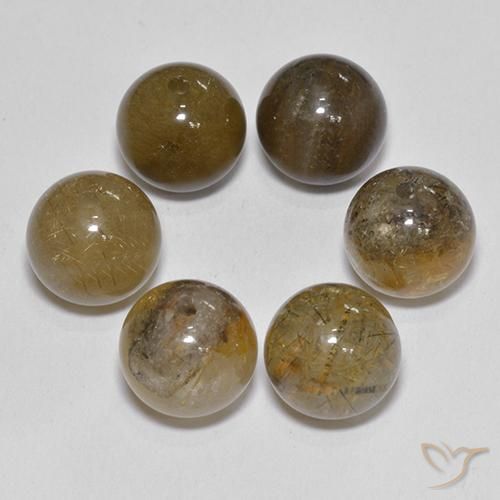 21.41ctw Natural Castanho médio Quartzo Rutilo, Esfera / Bola, Translúcido