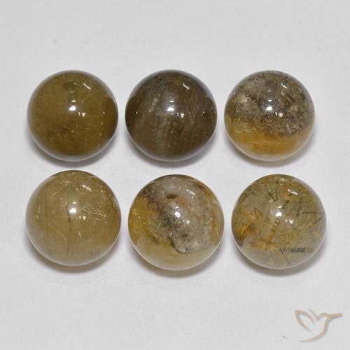Pedras preciosas de Quartzo Rutilo Castanho médio natural de 21.41 ct, Esfera / Bola, Translúcido