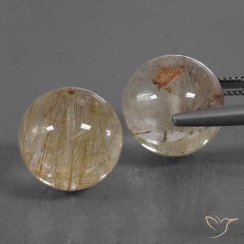 Pedras preciosas de Quartzo Rutilo Marrom Quente natural de 40.58 ct, Esfera / Bola, Transparente