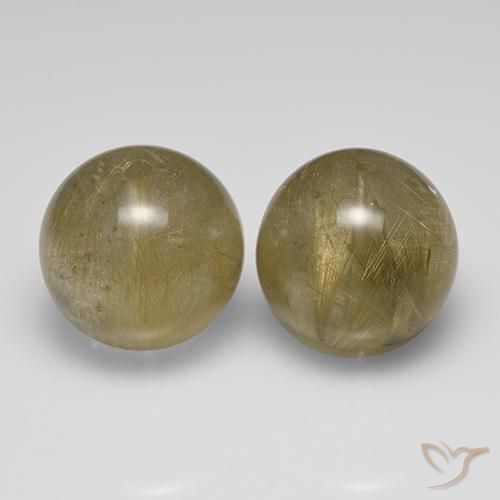 43.02ctw Natural amarelo médio Quartzo Rutilo, Esfera / Bola, Transparente
