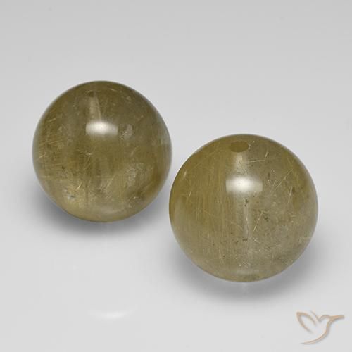 Pedras preciosas de Quartzo Rutilo amarelo médio natural de 43.02 ct, Esfera / Bola, Transparente
