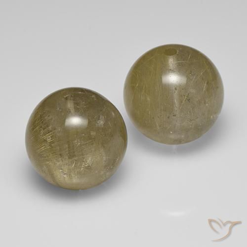 Pedras preciosas de Quartzo Rutilo amarelo médio natural de 43.02 ct, Esfera / Bola, Transparente