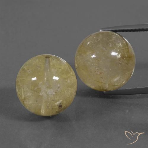 38.74ctw Natural Luz amarela Quartzo Rutilo, Esfera / Bola, Transparente