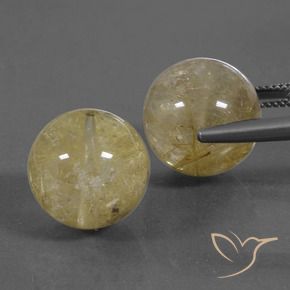 Pedras preciosas de Quartzo Rutilo Luz amarela natural de 38.74 ct, Esfera / Bola, Transparente