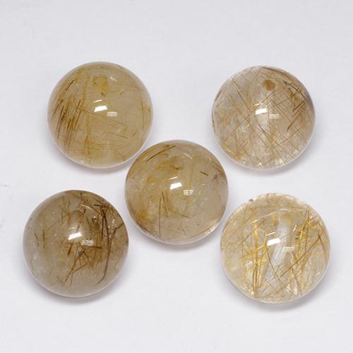 Pedras preciosas de quartzo rutilado multicolorido natural de 35,51 ct, esfera / bola, transparente