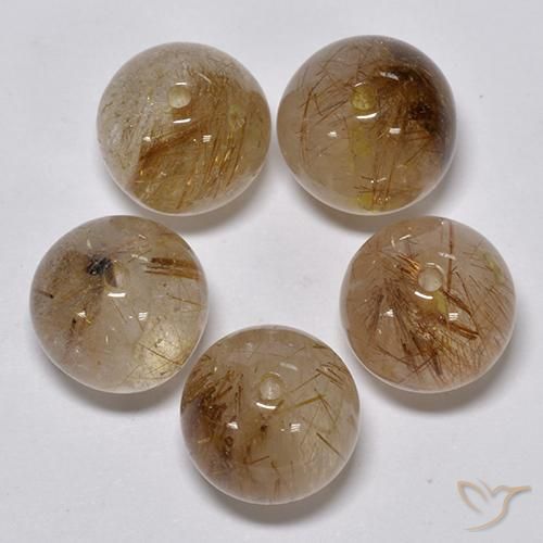 25.32ctw Natural Marrom Dourado Claro Quartzo Rutilo, Esfera / Bola, Transparente