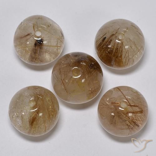 Pedras preciosas de Quartzo Rutilo Marrom Dourado Claro natural de 25.32 ct, Esfera / Bola, Transparente