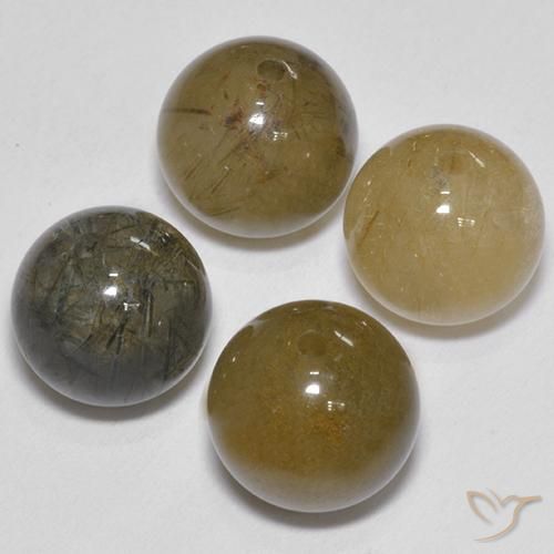 Pedras preciosas de Quartzo Rutilo Marrom natural de 17.91 ct, Esfera / Bola, Translúcido