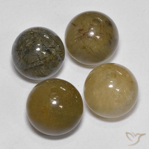 Pedras preciosas de Quartzo Rutilo Marrom natural de 17.91 ct, Esfera / Bola, Translúcido