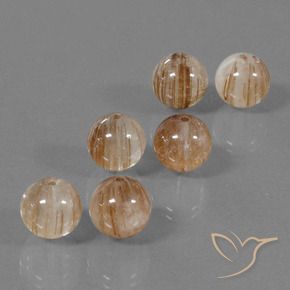 Pedras preciosas de Quartzo Rutilo Claro e Ouro-Bronze natural de 33.37 ct, Esfera / Bola, Transparente