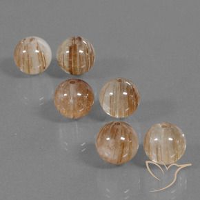 Pedras preciosas de Quartzo Rutilo Claro e Ouro-Bronze natural de 33.37 ct, Esfera / Bola, Transparente