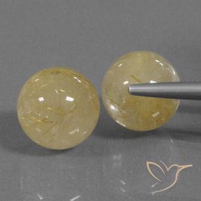 Pedras preciosas de Quartzo Rutilo amarelo quente natural de 35.82 ct, Esfera / Bola, Transparente