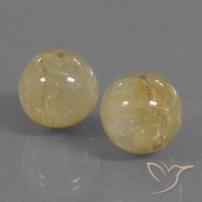 Pedras preciosas de Quartzo Rutilo Amarelo Terroso natural de 33.97 ct, Esfera / Bola, Transparente