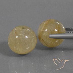 Pedras preciosas de Quartzo Rutilo Amarelo Terroso natural de 33.97 ct, Esfera / Bola, Transparente