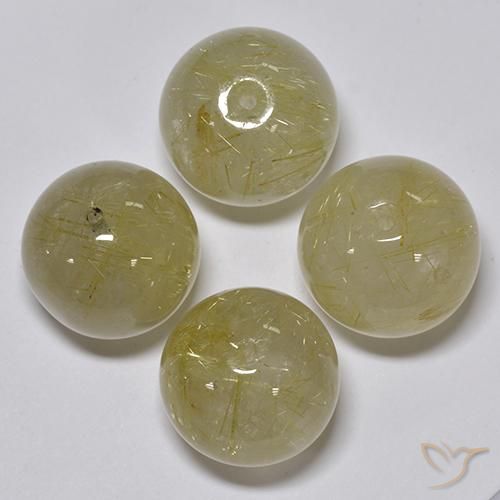 Pedras preciosas de Quartzo Rutilo Amarelo claro natural de 69.93 ct, Esfera / Bola, Transparente