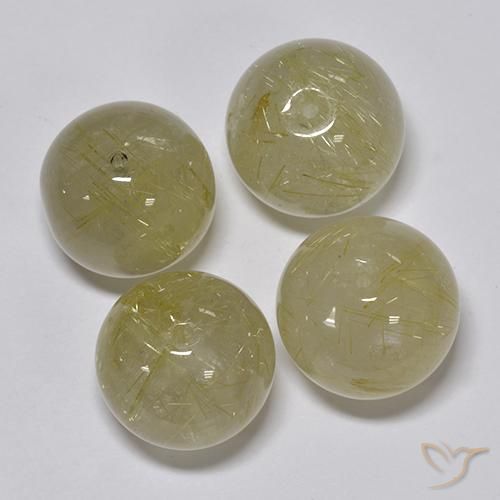 Pedras preciosas de Quartzo Rutilo Amarelo claro natural de 69.93 ct, Esfera / Bola, Transparente