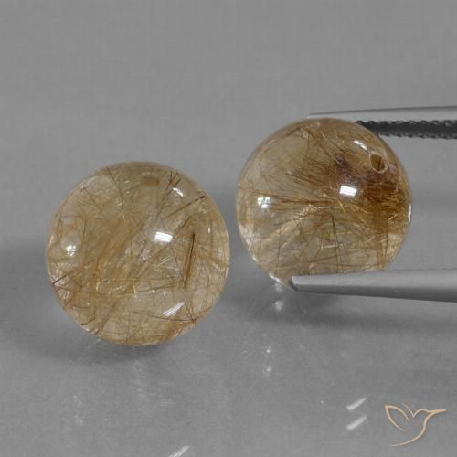 27.53ctw Natural Dourado médio Quartzo Rutilo, Esfera / Bola, Transparente