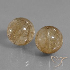Pedras preciosas de Quartzo Rutilo Dourado médio natural de 27.53 ct, Esfera / Bola, Transparente