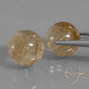 Pedras preciosas de Quartzo Rutilo Dourado médio natural de 27.53 ct, Esfera / Bola, Transparente