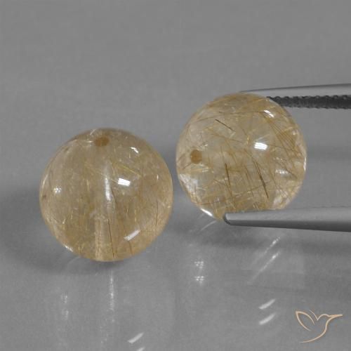 23.25ctw Natural Castanho Dourado Muito Claro Quartzo Rutilo, Esfera / Bola, Transparente