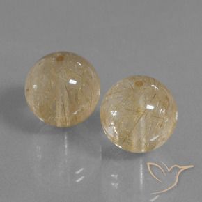 Pedras preciosas de Quartzo Rutilo Castanho Dourado Muito Claro natural de 23.25 ct, Esfera / Bola, Transparente