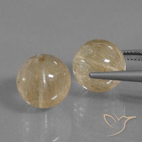 Pedras preciosas de Quartzo Rutilo Castanho Dourado Muito Claro natural de 23.25 ct, Esfera / Bola, Transparente