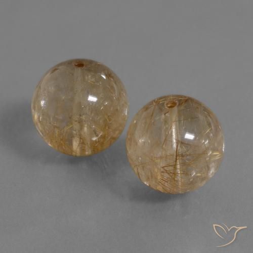 Pedras preciosas de Quartzo Rutilo Castanho muito claro natural de 28.98 ct, Esfera / Bola, Transparente