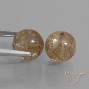 Pedras preciosas de Quartzo Rutilo Marrom Quente natural de 23.69 ct, Esfera / Bola, Transparente