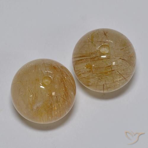 Pedras preciosas de Quartzo Rutilo Marrom Tawny Claro natural de 10.76 ct, Esfera / Bola, Transparente