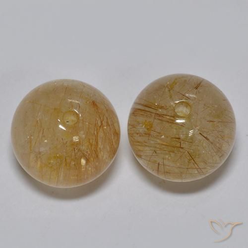 Pedras preciosas de Quartzo Rutilo Marrom Tawny Claro natural de 10.76 ct, Esfera / Bola, Transparente