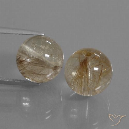 20.78ctw Natural Castanho Tawny Muito Claro Quartzo Rutilo, Esfera / Bola, Transparente