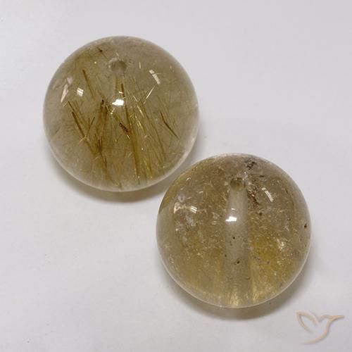 27.60ctw Natural Castanho Dourado Muito Claro Quartzo Rutilo, Esfera / Bola, Transparente